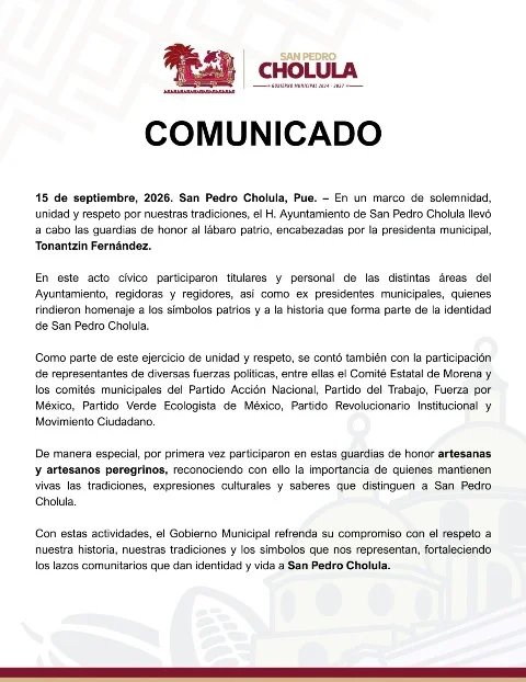 GUARDIAS DE HONOR FORTALECEN UNIDAD Y LA IDENTIDAD DE SAN PEDRO CHOLULA – Entérate Puebla