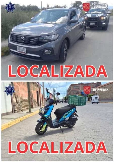 POLICÍA DE HUEJOTZINGO LOCALIZA CAMIONETA Y MOTONETA ROBADAS EN RECORRIDOS DE VIGILANCIA – Entérate Puebla